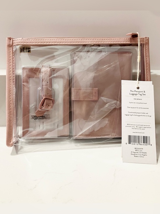 BEIS Handbags - BÉIS NWT Passport & Luggage Tag Set Atlas Pink Mauve 3-Piece Travel Set
